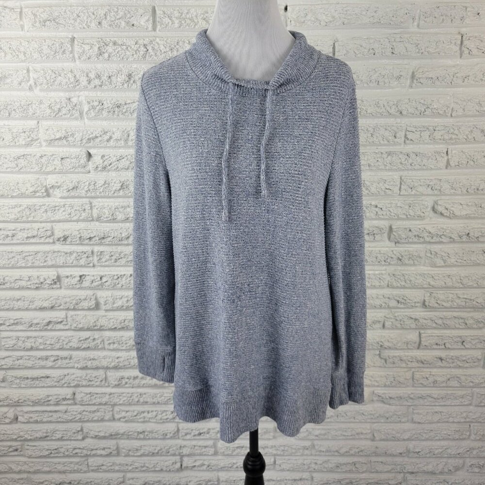 Christopher & Banks PXL Petite XL High Neck Sweater Solid Long Sleeve BLU65E